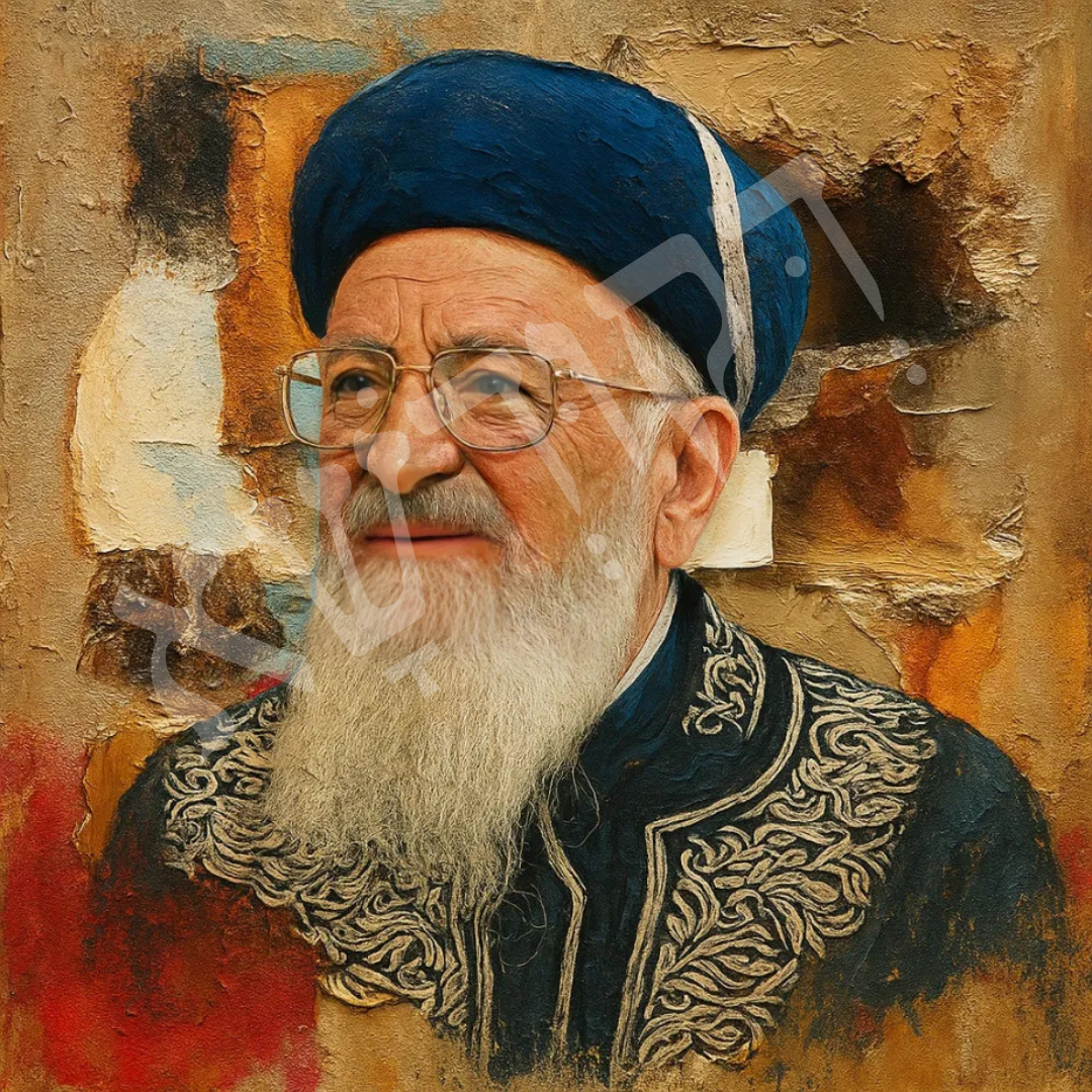 אמנות קיר של הרב מרדכי אליהו בעיצוב מודרני עם נוכחות שקטה