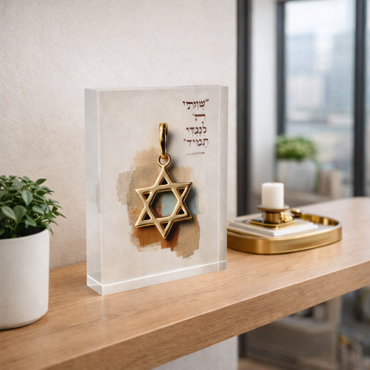 dekudsha acrylic block shiviti inspired design for home or office decor
