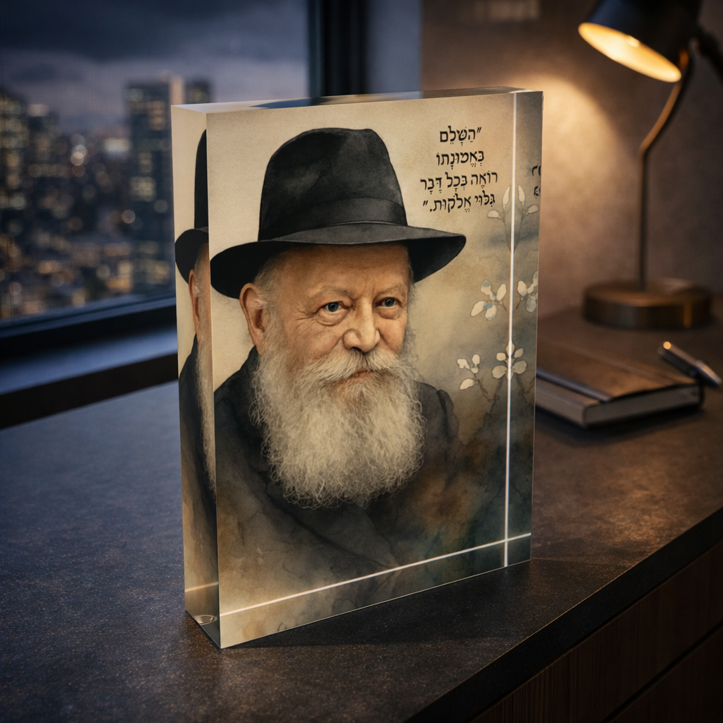 הָרֶבִּי – בלוק אקרילי בעיצוב דְּקוּדְשָׁא