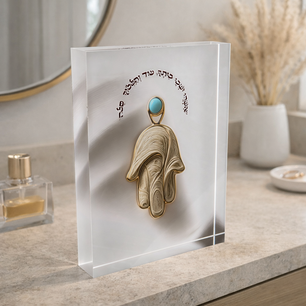 dekudsha acrylic block ashrei psalm inspired design for home or office decor
