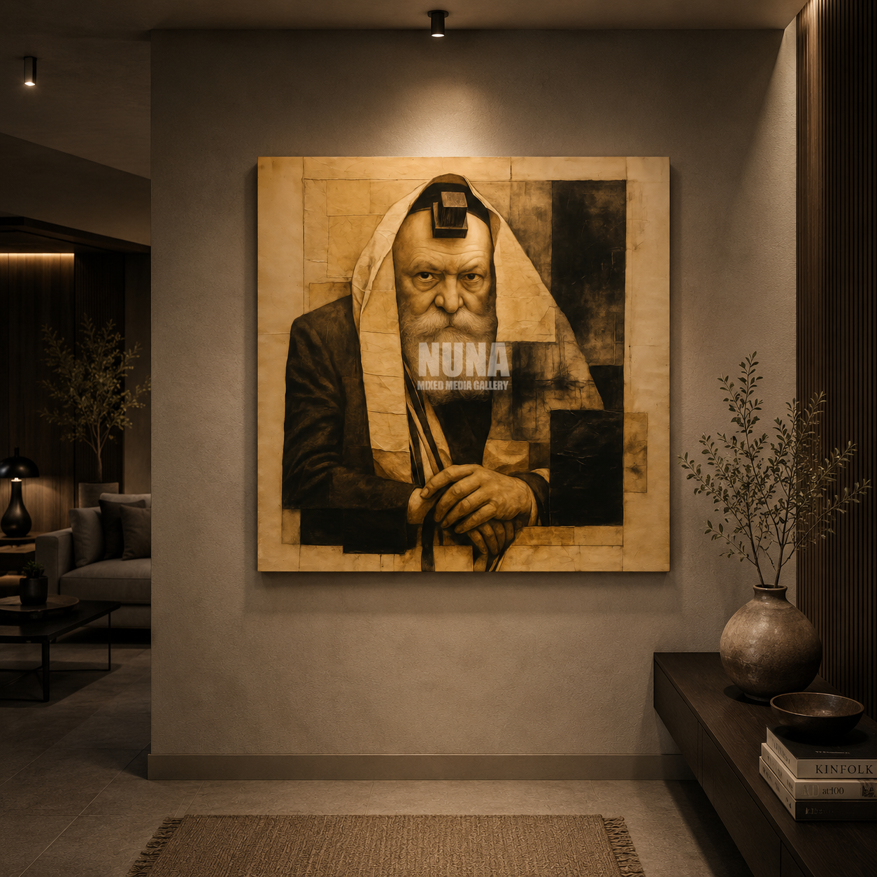 dekudsha lubavitcher rebbe iconic wall art for home or office decor on canvas or glass
