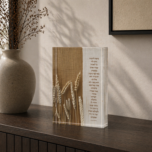 Acrylic Mizmor Letoda wall art with blessing for home and office decor