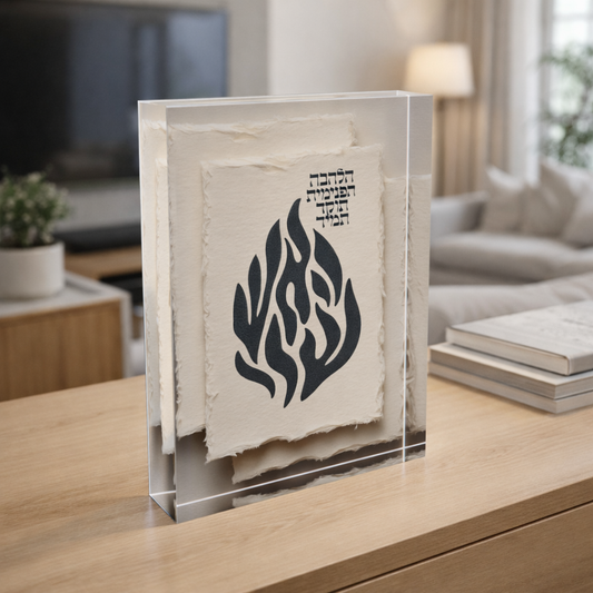 dekudsha acrylic block flame inspired design for home or office decor
