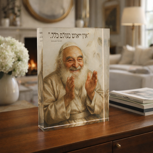 dekudsha acrylic block rabbi nachman inspired for home or office decor
