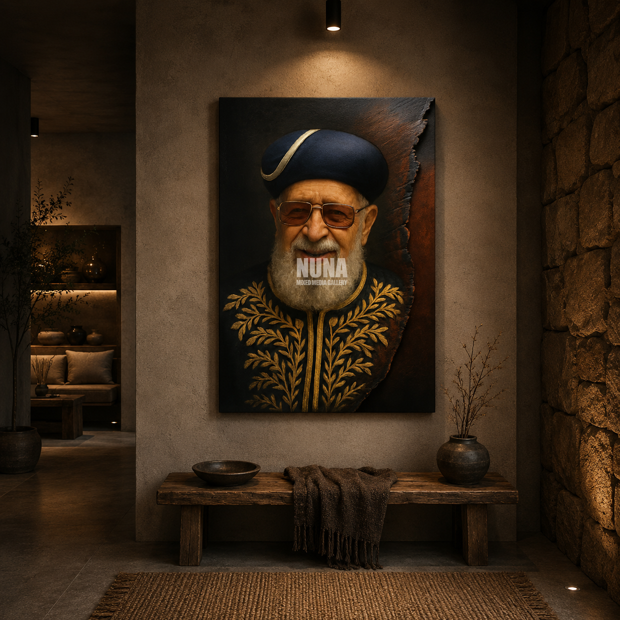 dekudsha rabbi ovadia yosef artistic wall art for home or office decor on canvas or glass
