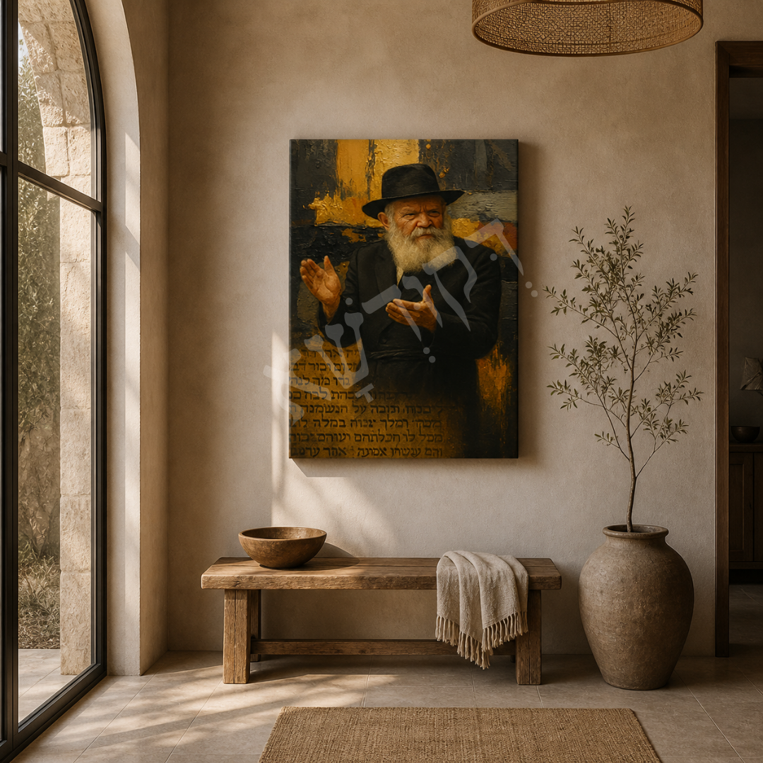 Dekudsha premium wall art featuring Lubavitcher Rebbe artwork for home and office