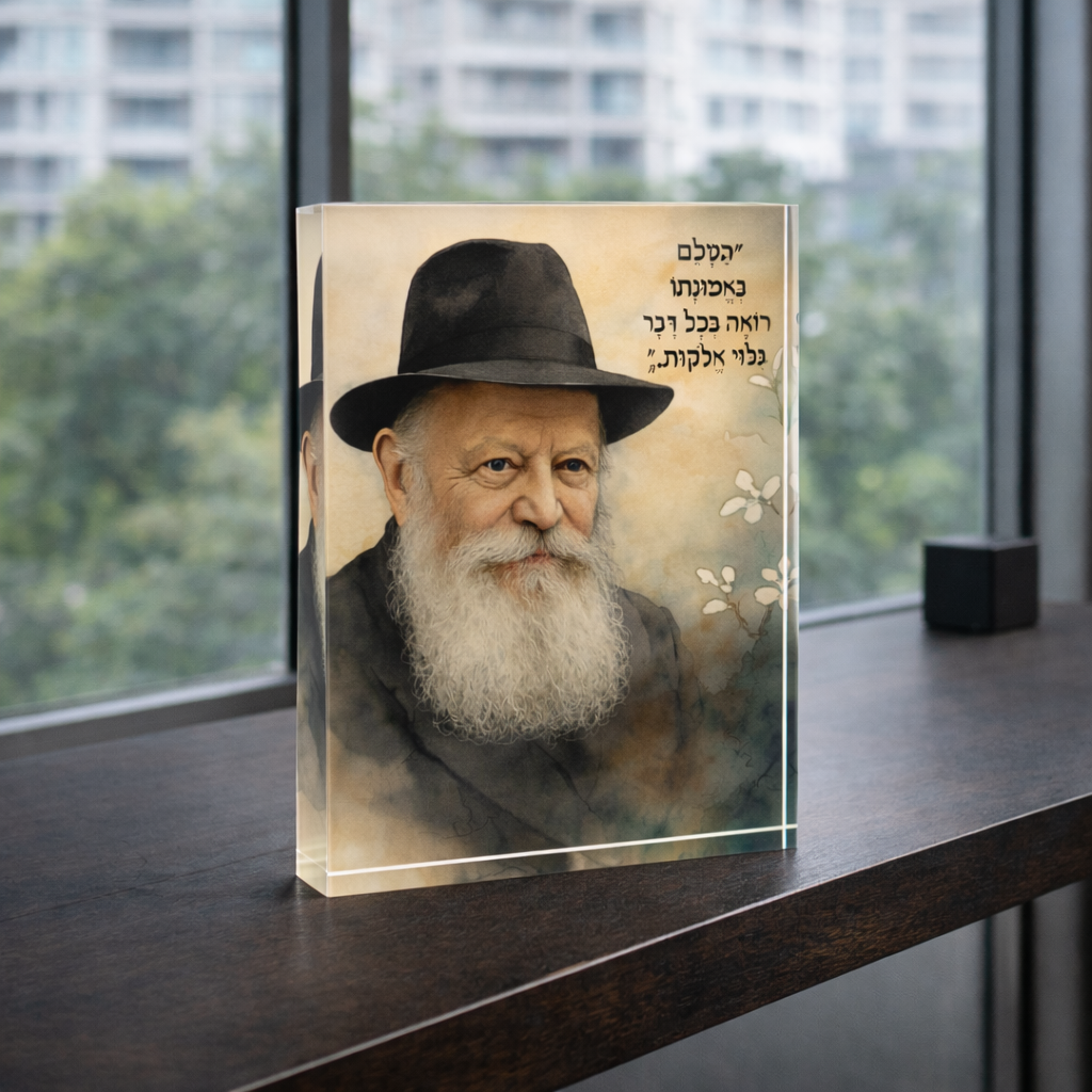 lubavitcher rebbe acrylic block for home or office decor