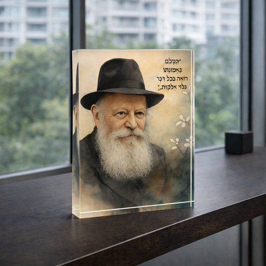 lubavitcher rebbe acrylic block for home or office decor