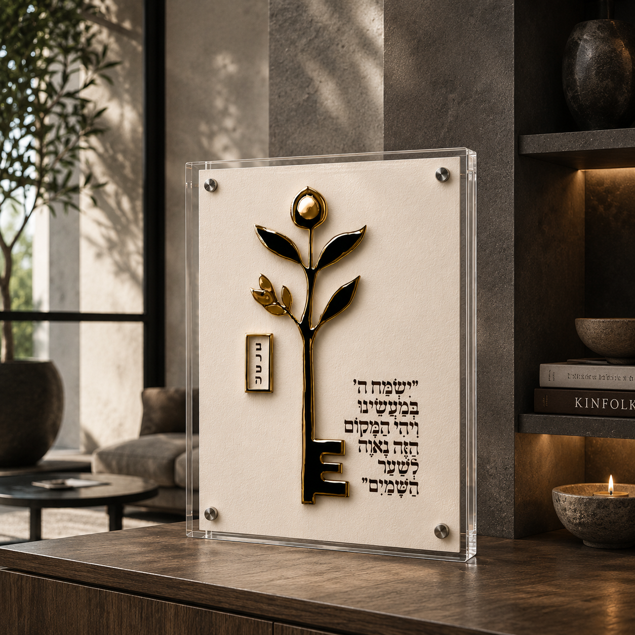 מתנה יוקרתית לבית או לעסק קריסטל בלוק מפתח הברכה מבית דקודשא