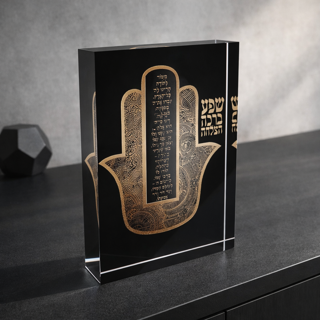 dekudsha acrylic block gratitude psalm design for home or office decor
