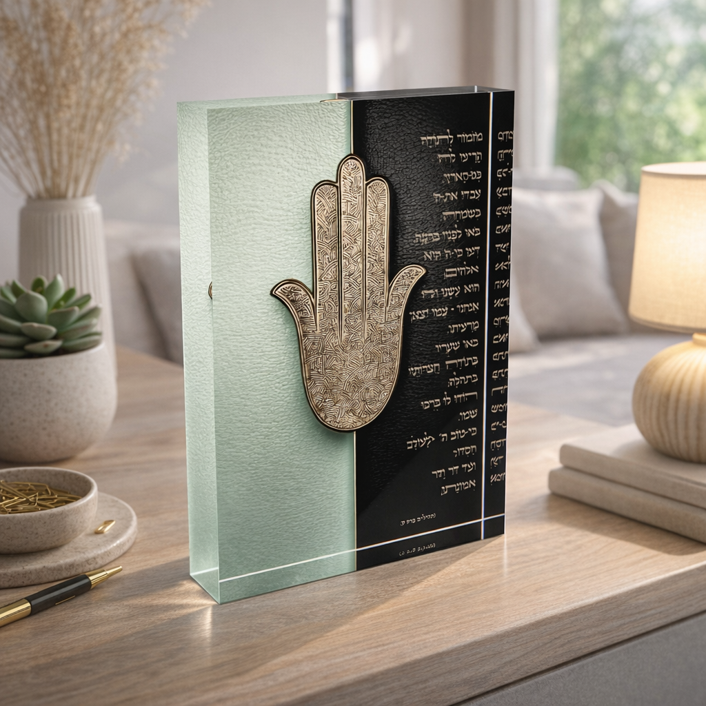 dekudsha acrylic block mizmor letodah inspired piece for home or office decor