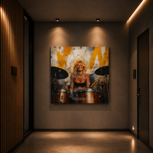 musician wall art on glass print for office and studio decor