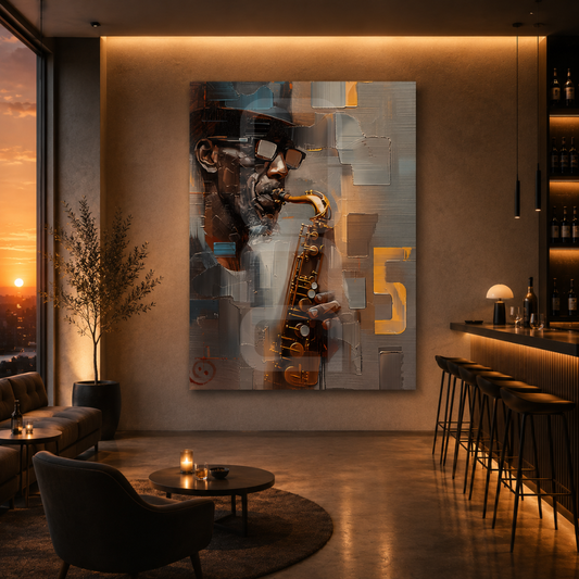 jazz musician wall art for stylish living room or workspace