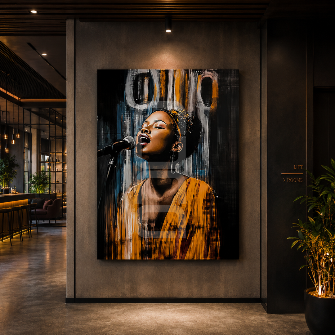 contemporary music artwork on canvas for interior designers