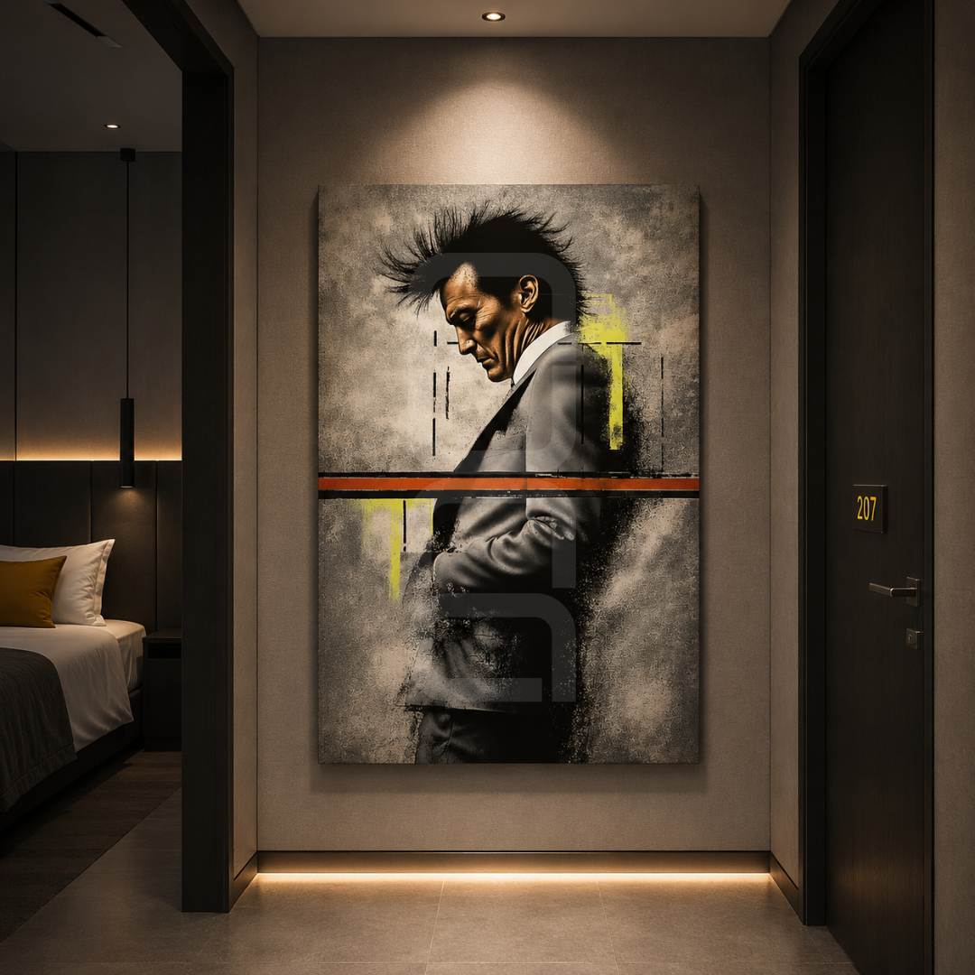 Contemporary statement artwork printed on canvas and glass, designed by Nuna Gallery for stylish living spaces and business environments