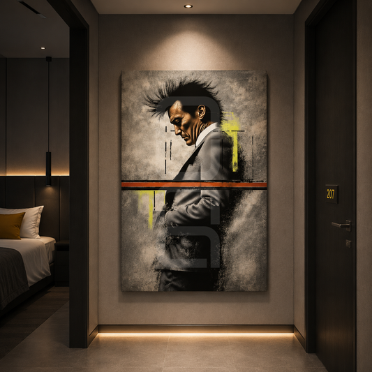Contemporary statement artwork printed on canvas and glass, designed by Nuna Gallery for stylish living spaces and business environments