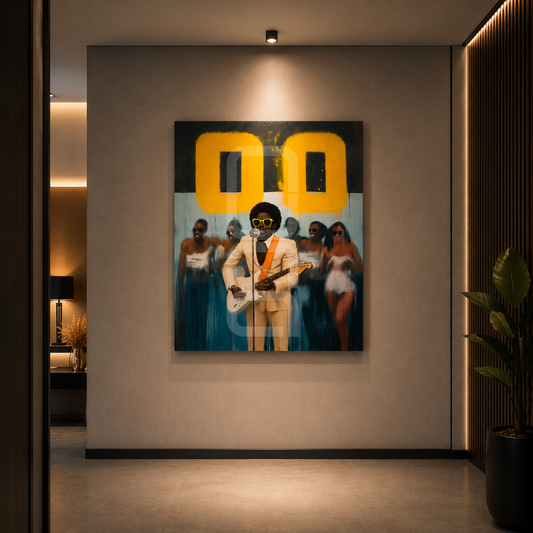 music inspired wall decor on glass print for luxury spaces