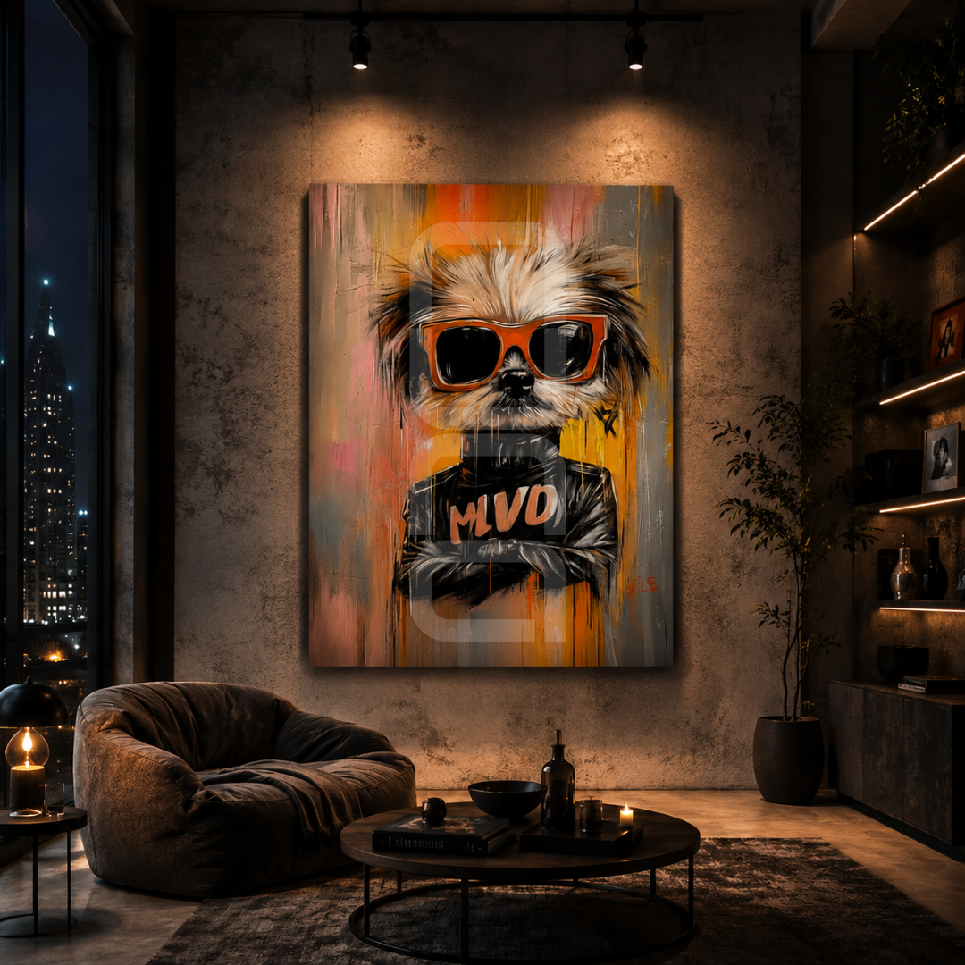Modern canvas and glass animal art for stylish living and working spaces