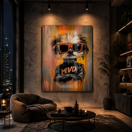 Modern canvas and glass animal art for stylish living and working spaces