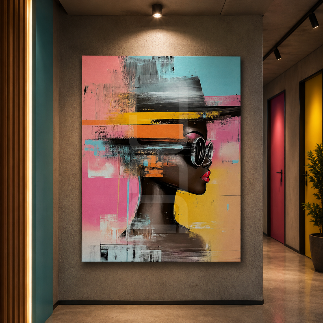 Bold contemporary wall decor by Nuna Gallery, professionally printed on premium canvas and glass for interior design spaces