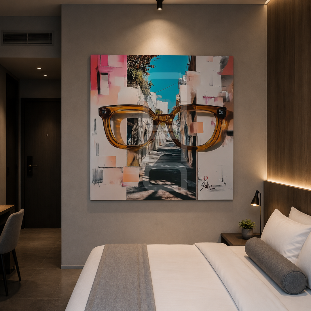 Contemporary statement artwork printed on canvas and glass, designed by Nuna Gallery for stylish living spaces and business environments
