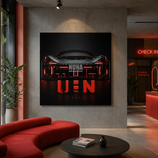 Contemporary statement artwork printed on canvas and glass, designed by Nuna Gallery for stylish living spaces and business environments