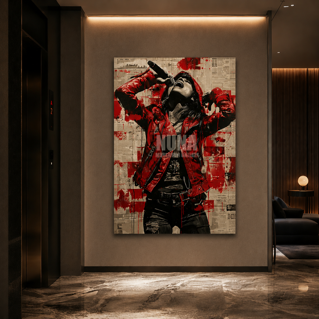 musician wall art on glass print for office and studio decor