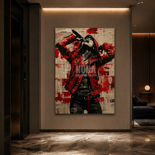 musician wall art on glass print for office and studio decor