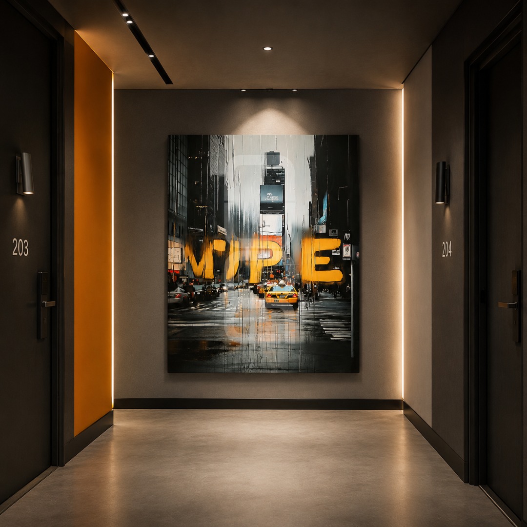 Bold contemporary wall decor by Nuna Gallery, professionally printed on premium canvas and glass for interior design spaces