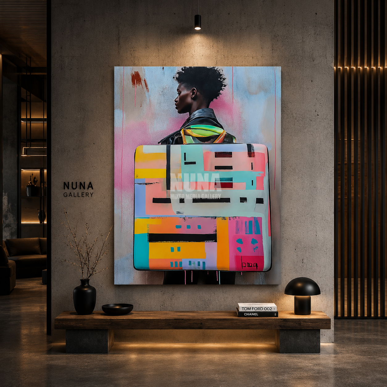Bold artistic centerpiece by Nuna Gallery crafted for modern architecture, interior design projects, and commercial environments