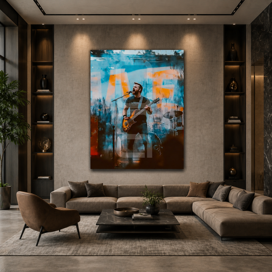 artistic musician portrait canvas print for home and studio