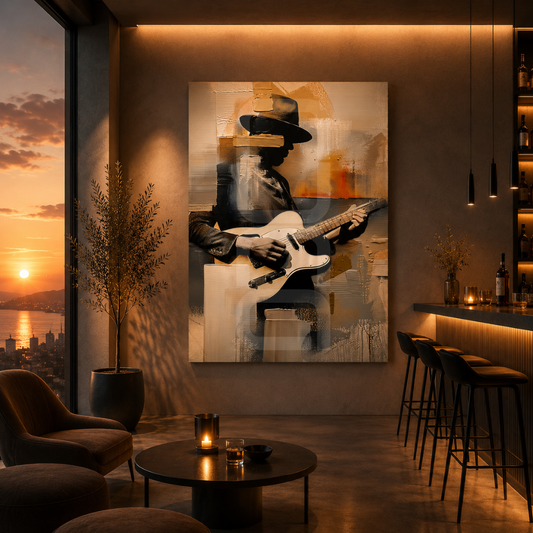 contemporary music artwork on canvas for interior designers