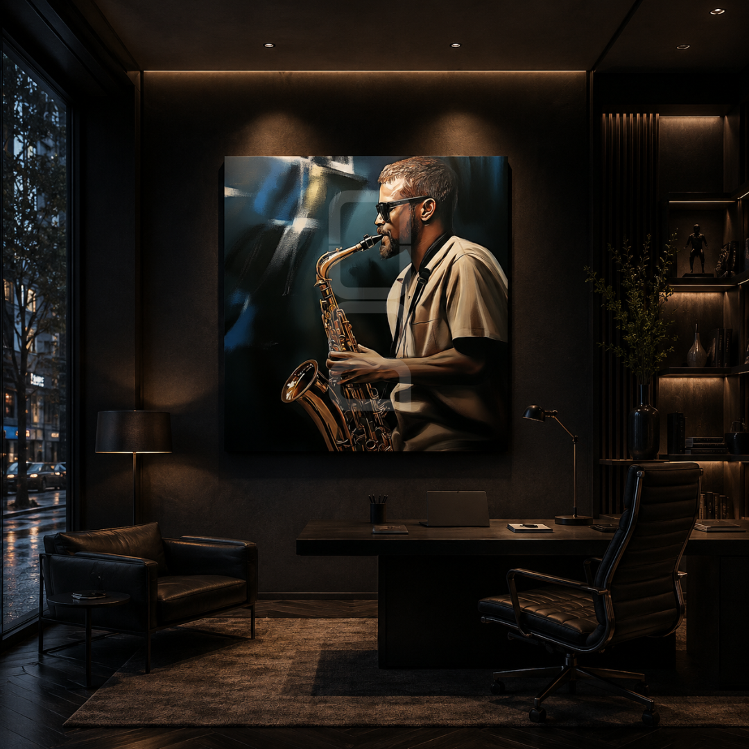 modern music wall art canvas print for living room interior design