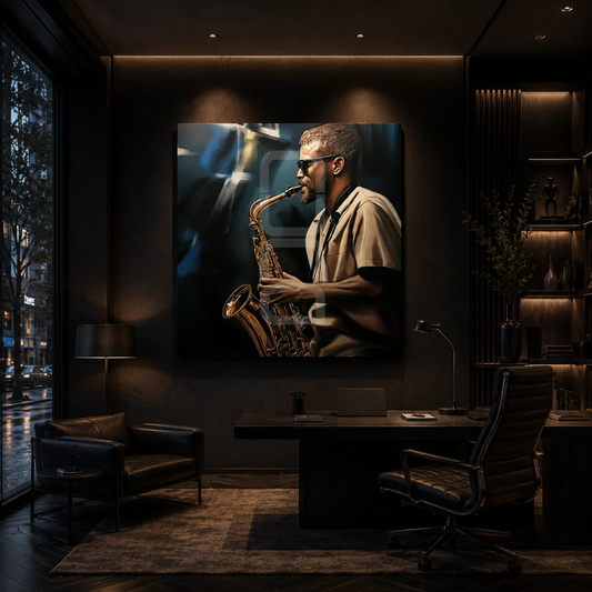 modern music wall art canvas print for living room interior design