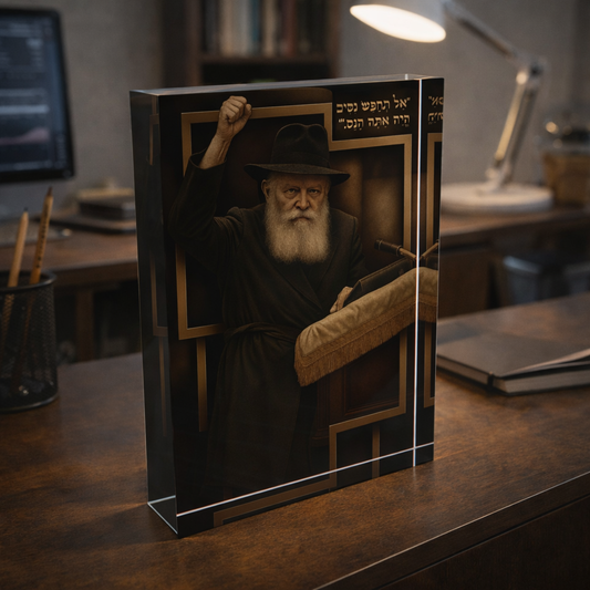 lubavitcher rebbe colorful acrylic block for modern interior